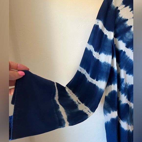 J. Crew Tie Dye Silk Henley Tunic - Picture 6 of 10